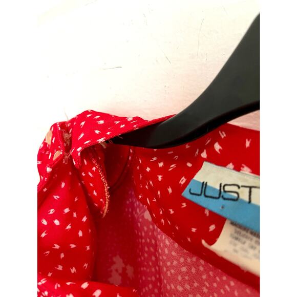 Just Ducky 80s Red and White Floral Dress Size 12P - Picture 10 of 10